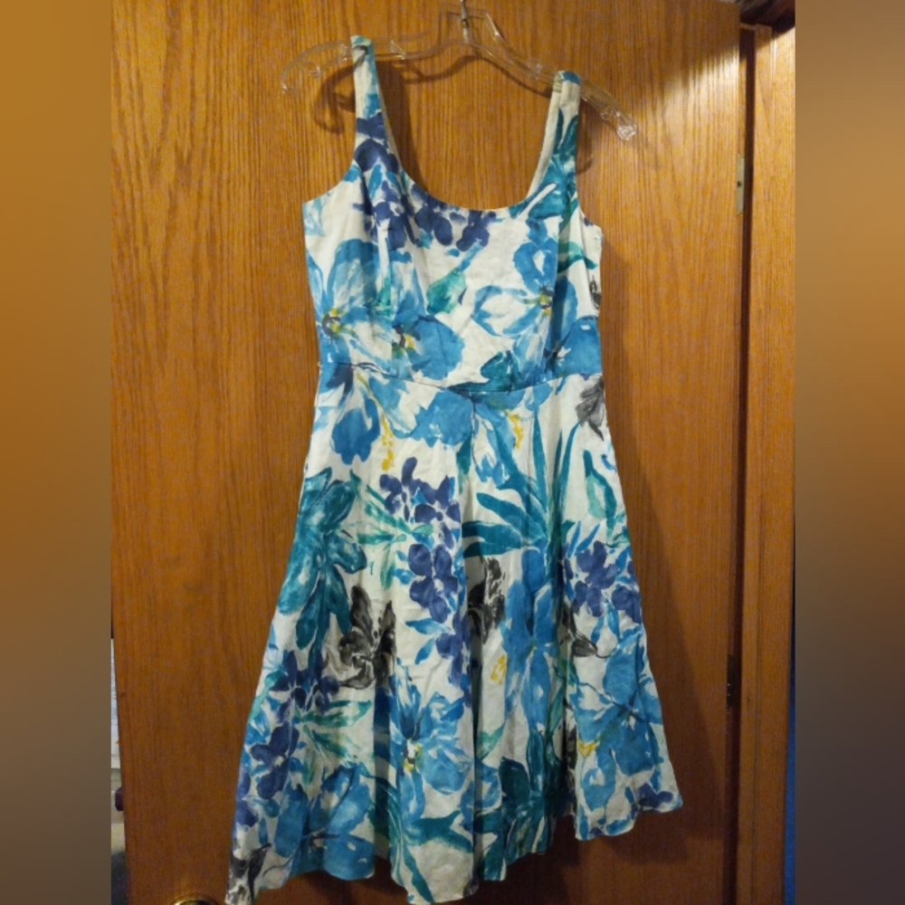 Lauren Ralph Lauren Womens Floral  Sleeveless Pocket Dress missing belt 6P